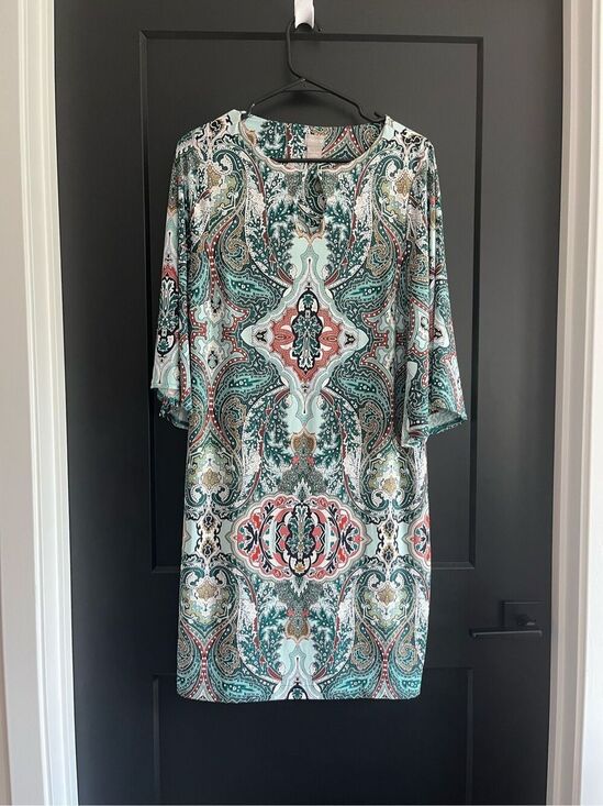Chico's Dresses & Skirts - Chico’s MultiColor Paisley Medallion Print Shift dress Size 1 US (Size 8/10)
